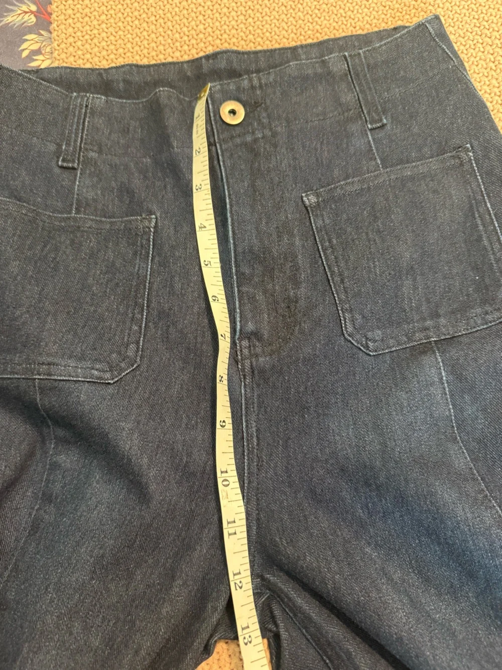 NWT HALARA Flex™ High Waisted Pockets Washed Casual Wide Leg Jeans Deep Indigo S